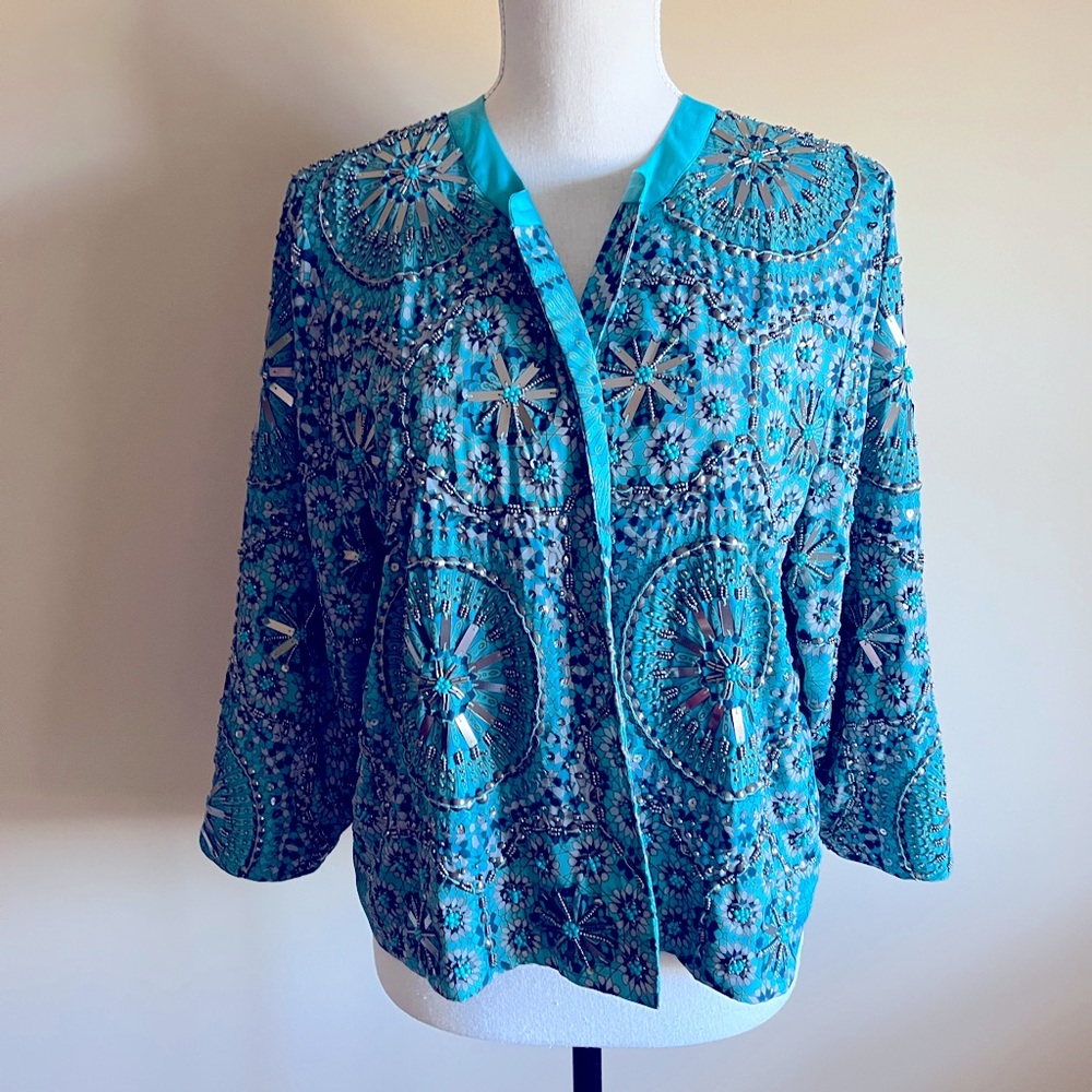 Blue Patterned Women's Top